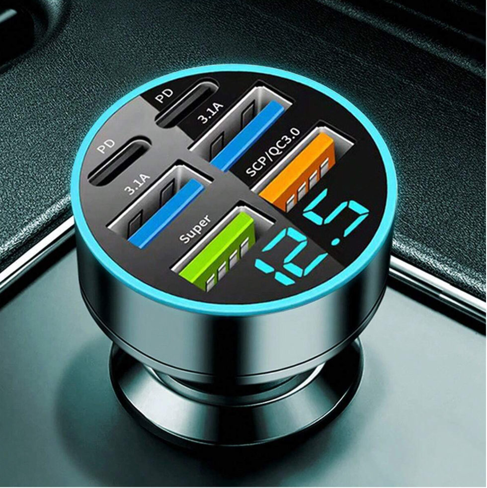 6 Port Car Charger